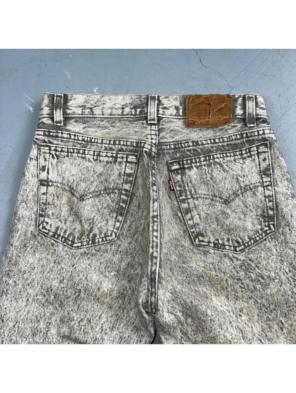 Levis 501 Vintage 80s USA XX Straight Leg Jeans Gray Acid Wash 28x30 Act 26x27